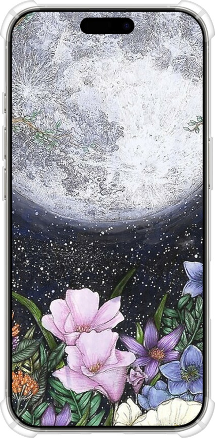 Силикон с усиленными углами чехол Полночь в саду для Apple iPhone 16 Pro - 6259sp-3708 изображение 