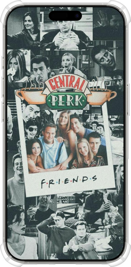 Силикон с усиленными углами чехол Друзья для Apple iPhone 16 Pro - 6276sp-3708 изображение 