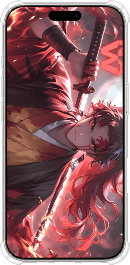 Силикон с усиленными углами чехол Аниме воин для Apple iPhone 16 Pro - 6281sp-3708 изображение 