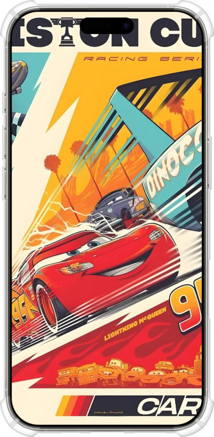 Силіконовий протиударний с посиленими кутами чехол Тачки для Apple iPhone 16 Pro - 6288sp-3708 изображение 