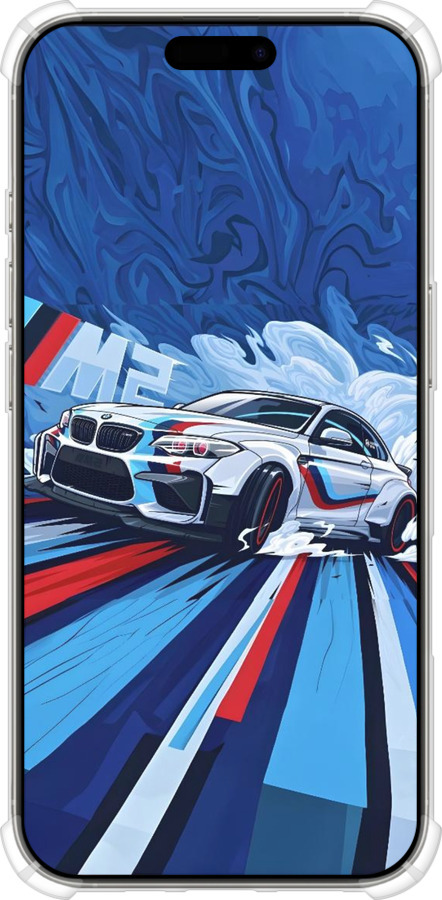 Силикон с усиленными углами чехол БМВ для Apple iPhone 16 Pro - 6292sp-3708 изображение 