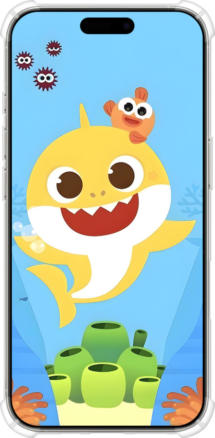 Силикон с усиленными углами чехол Бейби Шарк для Apple iPhone 16 Pro - 6303sp-3708 изображение 