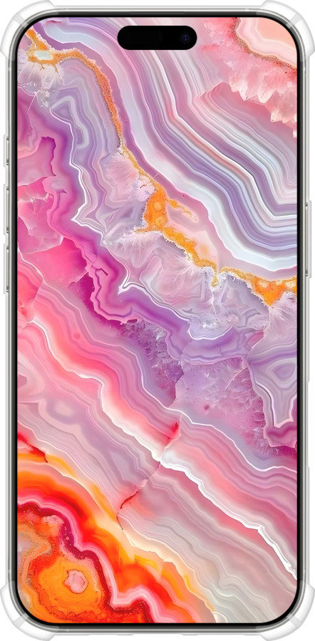 Силикон с усиленными углами чехол Мрамор 2 для Apple iPhone 16 Pro - 6307sp-3708 изображение 