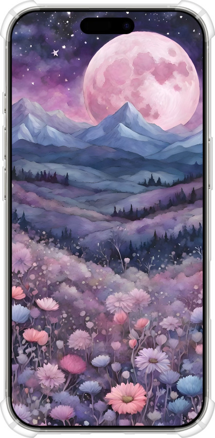 Силикон с усиленными углами чехол Ночь луна арт для Apple iPhone 16 Pro - 6319sp-3708 изображение 