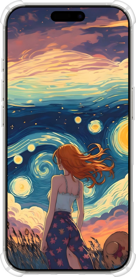 Силикон с усиленными углами чехол Девушка Арт для Apple iPhone 16 Pro - 6325sp-3708 изображение 