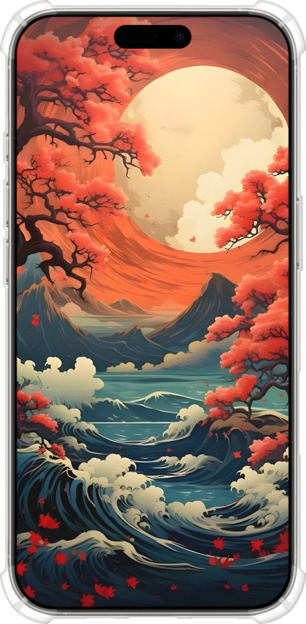 Силіконовий протиударний с посиленими кутами чехол Природа Японії для Apple iPhone 16 Pro - 6327sp-3708 изображение 