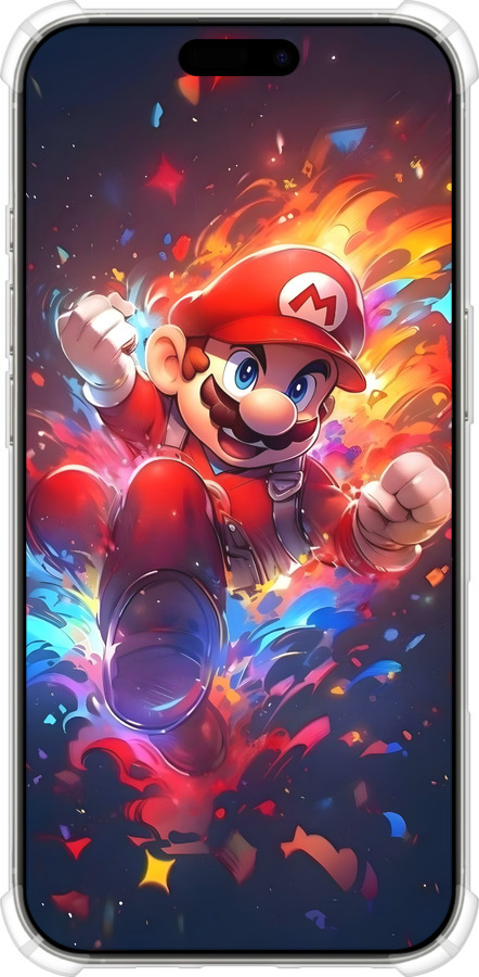 Силикон с усиленными углами чехол Супер Марио для Apple iPhone 16 Pro - 6342sp-3708 изображение 