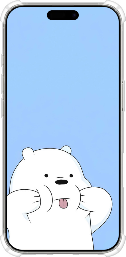 Силикон с усиленными углами чехол Милый мишка для Apple iPhone 16 Pro - 6357sp-3708 изображение 