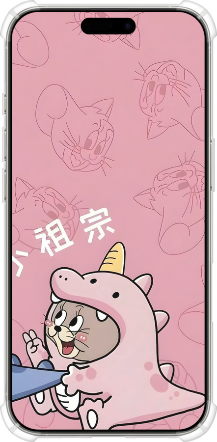 Силіконовий протиударний с посиленими кутами чехол Том і джеррі 2 для Apple iPhone 16 Pro - 6359sp-3708 изображение 