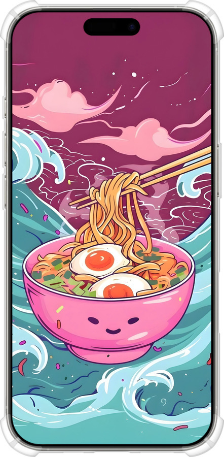 Силіконовий протиударний с посиленими кутами чехол Рамен для Apple iPhone 16 Pro - 6360sp-3708 изображение 