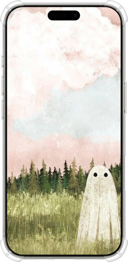 Силикон с усиленными углами чехол Привидение для Apple iPhone 16 Pro - 6401sp-3708 изображение 