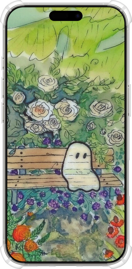 Силикон с усиленными углами чехол Грустное привидение для Apple iPhone 16 Pro - 6403sp-3708 изображение 