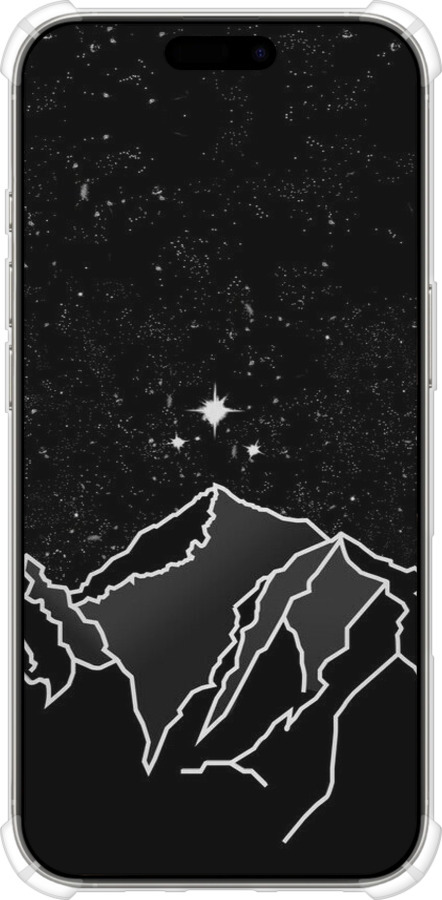 Силикон с усиленными углами чехол Минималистический горный пейзаж для Apple iPhone 16 Pro - 6438sp-3708 изображение 