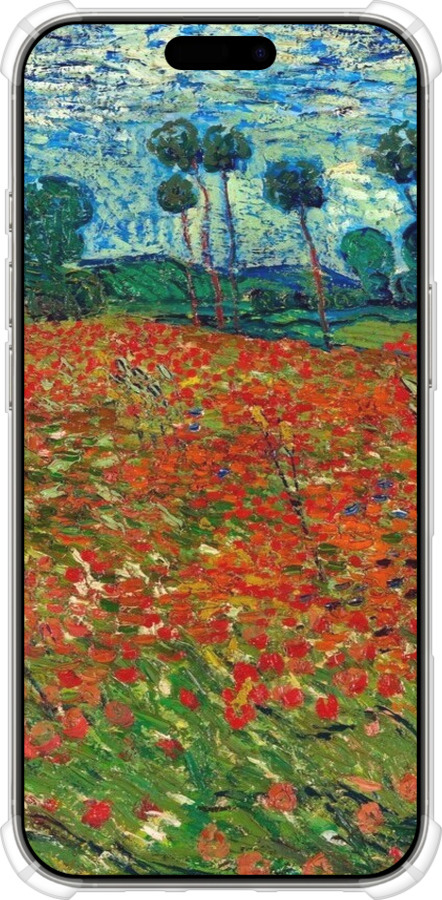 Силикон с усиленными углами чехол Винсент Ван Гог-Маковое поле для Apple iPhone 16 Pro - 6466sp-3708 изображение 