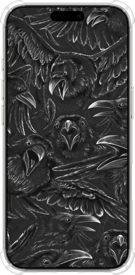 Силикон с усиленными углами чехол Воронья ярость для Apple iPhone 16 Pro - 6474sp-3708 изображение 