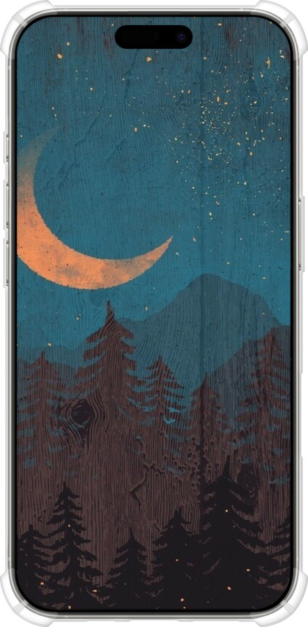 Силіконовий протиударний с посиленими кутами чехол Зоряний ліс для Apple iPhone 16 Pro - 6480sp-3708 изображение 