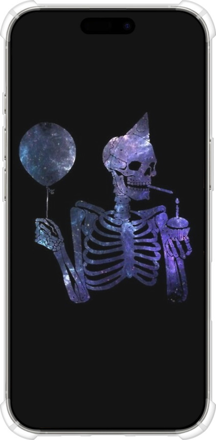 Силіконовий протиударний с посиленими кутами чехол Скелетне мистецтво для Apple iPhone 16 Pro - 6536sp-3708 изображение 