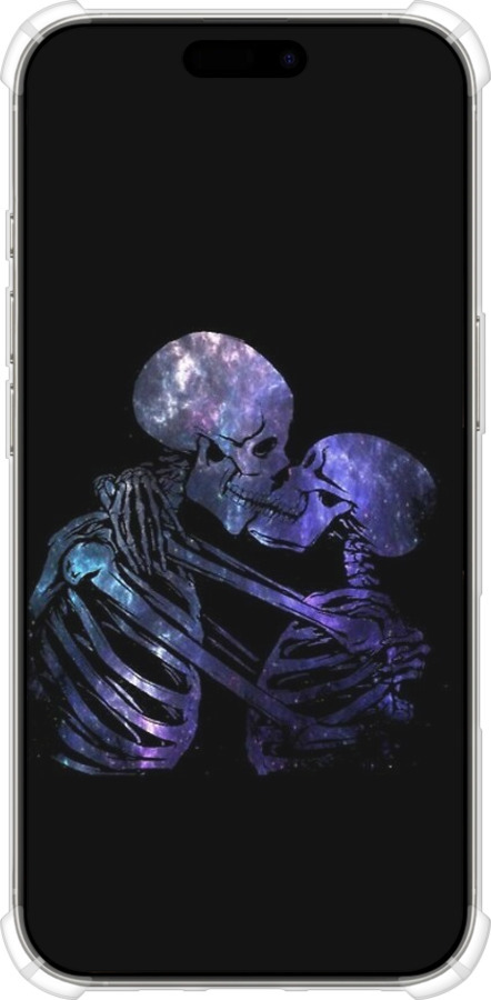 Силикон с усиленными углами чехол С изображением скелета для Apple iPhone 16 Pro - 6537sp-3708 изображение 