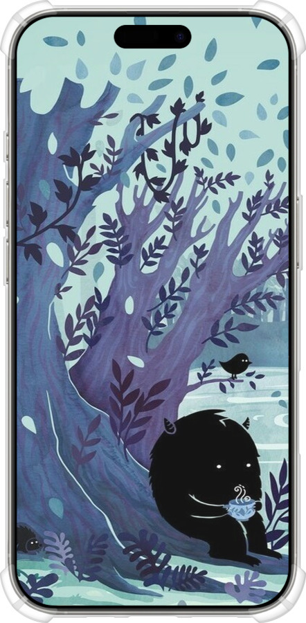 Силикон с усиленными углами чехол Арт принт Тихое место чая для Apple iPhone 16 Pro - 6544sp-3708 изображение 