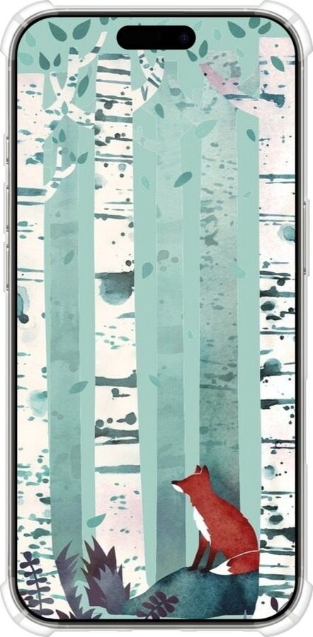 Силикон с усиленными углами чехол Лис в зелёном лесу для Apple iPhone 16 Pro - 6547sp-3708 изображение 