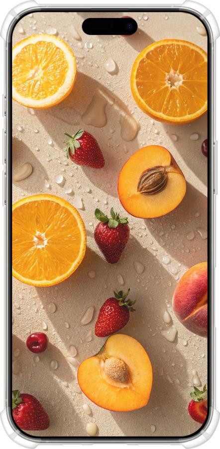 Силикон с усиленными углами чехол Фрукты 3 для Apple iPhone 16 Pro - 6703sp-3708 изображение 