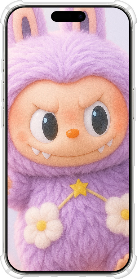 Силикон с усиленными углами чехол Лабубу для Apple iPhone 16 Pro - 6708sp-3708 изображение 