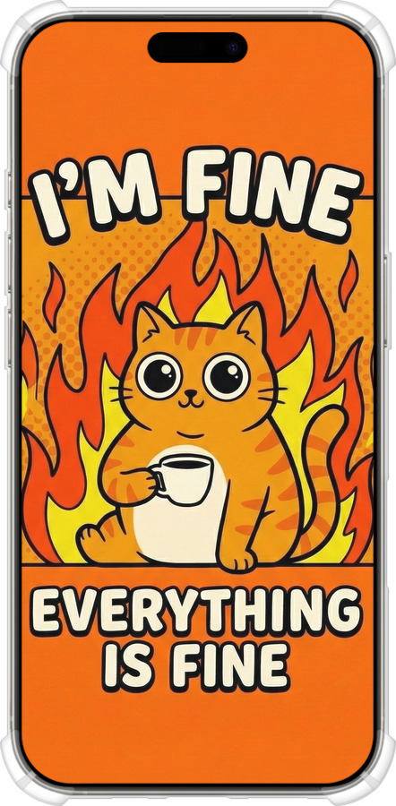 Силикон с усиленными углами чехол Funny Cat для Apple iPhone 16 Pro - 6786sp-3708 изображение 