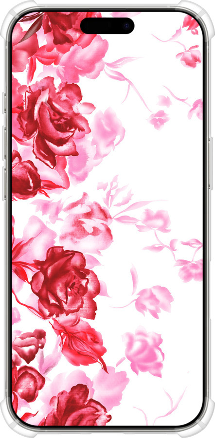 Силіконовий протиударний с посиленими кутами чехол Намальовані троянди для Apple iPhone 16 Pro - 724sp-3708 изображение 