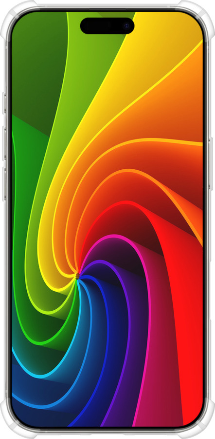 Силикон с усиленными углами чехол Радужный вихрь для Apple iPhone 16 Pro - 747sp-3708 изображение 