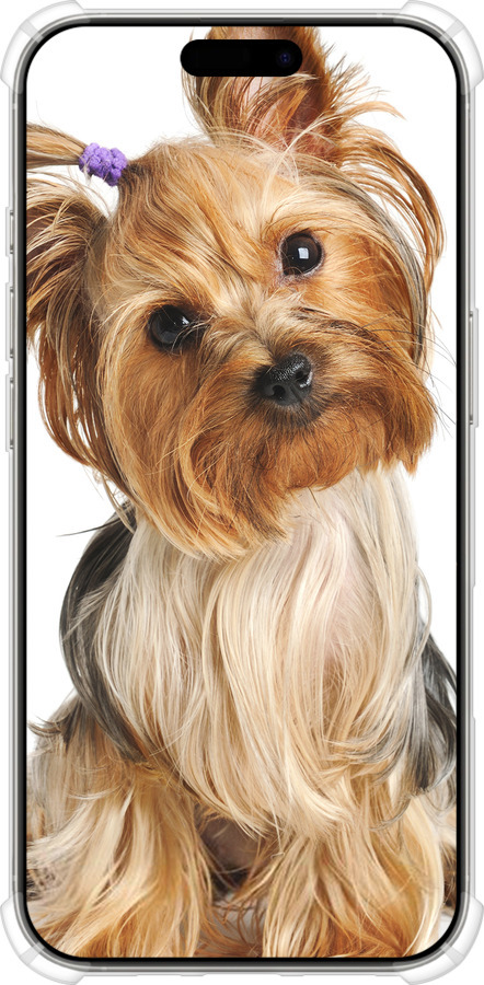 Силикон с усиленными углами чехол Йоркширский терьер с хвостиком для Apple iPhone 16 Pro - 930sp-3708 изображение 