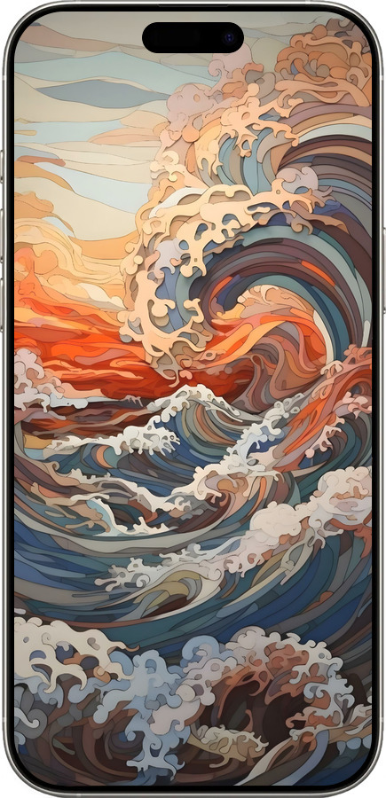 Силіконовий чехол Арт хвилі для Apple iPhone 16 Pro - 6324u-3708 изображение 