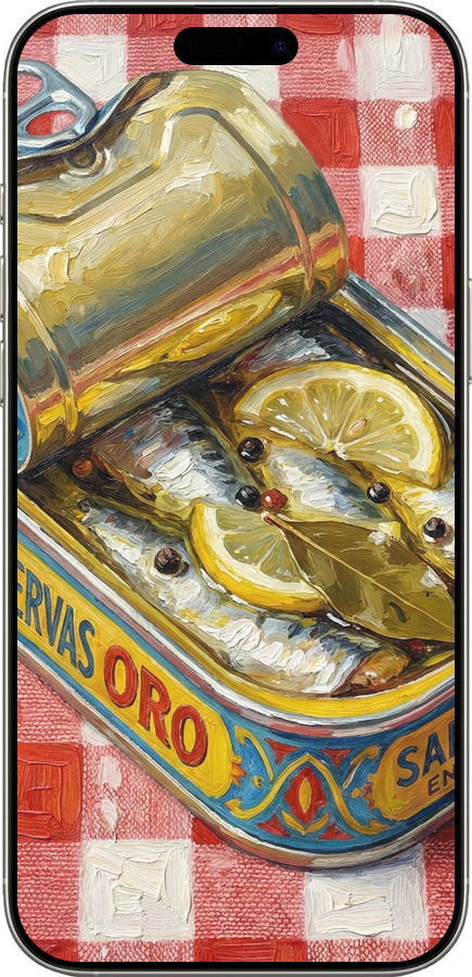 Силиконовый чехол Vintage Sardine Tin Phone для Apple iPhone 16 Pro - 6772u-3708 изображение 