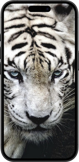 TPU чехол Грустный белый тигр для Apple iPhone 16 - 106b-3709 изображение 