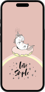 TPU чехол Единорожка в пончике для Apple iPhone 16 - 4282b-3709 изображение 