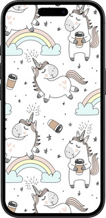 TPU чехол Единорог и кофе для Apple iPhone 16 - 4661b-3709 изображение 