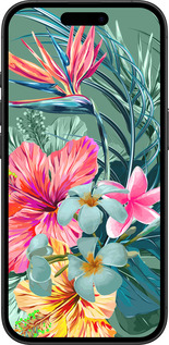 TPU чехол Тропические цветы v1 для Apple iPhone 16 - 4667b-3709 изображение 