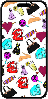 TPU чехол stickers для Apple iPhone 16 - 4757b-3709 изображение 