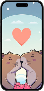 TPU чехол Капибара любовь для Apple iPhone 16 - 6027b-3709 изображение 