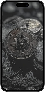 TPU чехол Black Bitcoin для Apple iPhone 16 - 6090b-3709 изображение 