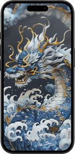 TPU чехол Водяний дракон для Apple iPhone 16 - 6113b-3709 изображение 