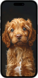 TPU чехол Cocker spaniel на черном фоне для Apple iPhone 16 - 6137b-3709 изображение 