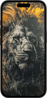 TPU чехол Лев у золотих фарбах для Apple iPhone 16 - 6155b-3709 изображение 