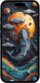 TPU чехол Кит у космосі для Apple iPhone 16 - 6328b-3709 изображение 