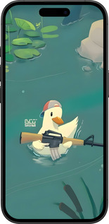 TPU чехол Уточка с автоматом для Apple iPhone 16 - 6356b-3709 изображение 