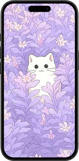 TPU чехол Котик в цветах для Apple iPhone 16 - 6390b-3709 изображение 