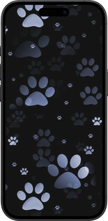 TPU чехол С синими отпечатками лап для Apple iPhone 16 - 6441b-3709 изображение 