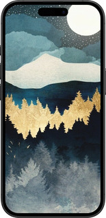 TPU чехол Ночной пейзаж с лесом и горами для Apple iPhone 16 - 6493b-3709 изображение 