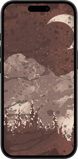 TPU чехол із зображенням місячного пейзажу у нічному лісі для Apple iPhone 16 - 6546b-3709 изображение 