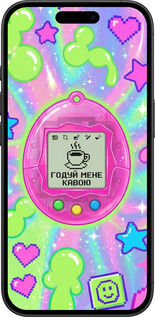 TPU чехол Y2K Aesthetic Retro Pet: Годуй мене кавою для Apple iPhone 16 - 6784b-3709 изображение 