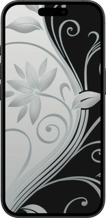 TPU чехол Цветы на чёрно-белом фоне для Apple iPhone 16 - 840b-3709 изображение 
